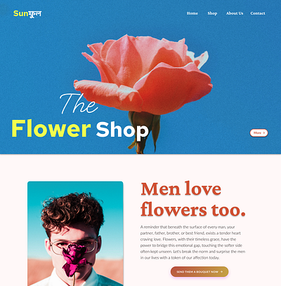 Online Flower Store Landing Page branding design graphic design typography ui ux