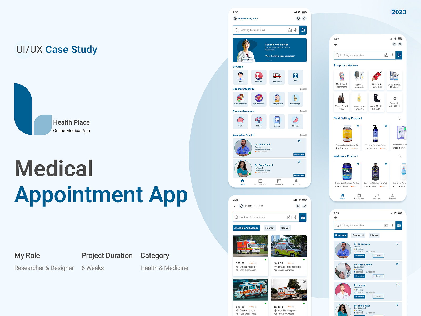 Medical Appointment App Case Study by HM Abubakar on Dribbble