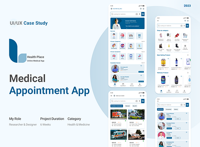 Medical Appointment App Case Study ambulance application app design app inspiration case study e commerce application medical app medicine app ui