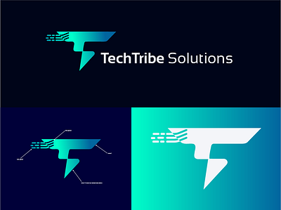 logo design | Techtribe Solutions logo app brand brand identity branding clean creative design flat graphic design icon illustration illustrator logo minimal modern photoshop typography ui ux vector