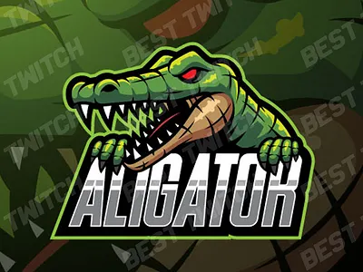 Alligator mascot gaming logo twitch YouTube ! BestTwitch mascot alligator streaming logo