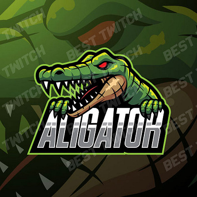 Alligator mascot gaming logo twitch YouTube ! BestTwitch mascot alligator streaming logo