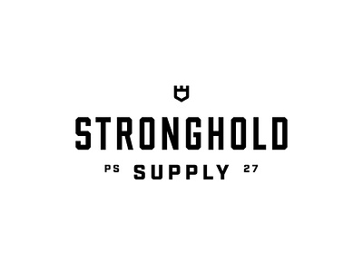 Stronghold Supply Logo black and white bold brand design brand identity branding design icon logo logo design strong