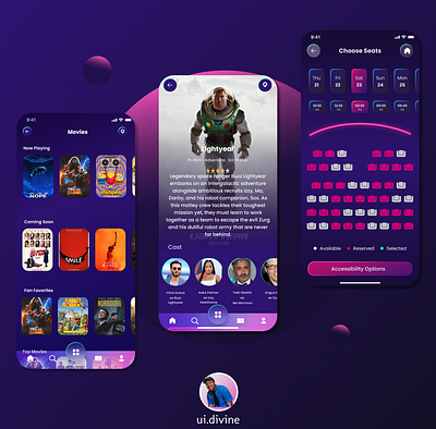 Movie Seat Reservation App app design ui ux