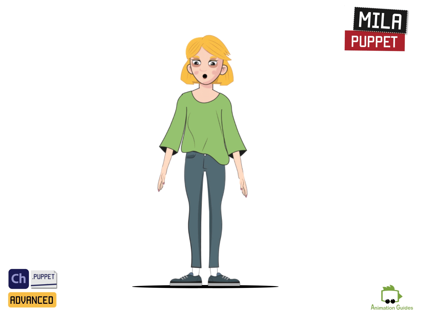 Hi World...✋ blonde character character animator character design download female girl illustration puppet vector wave woman