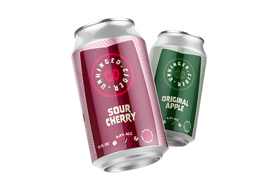 Unhinged Cider Cans albuquerque apple branding cider design graphic design identity illustration packaging sour cherry unhinged