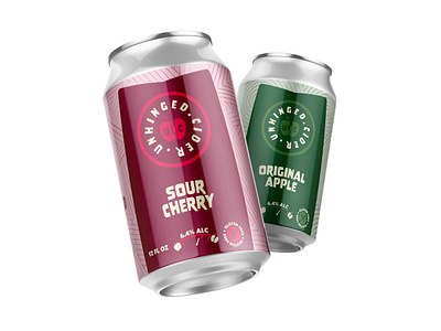 Unhinged Cider Cans albuquerque apple branding cider design graphic design identity illustration packaging sour cherry unhinged