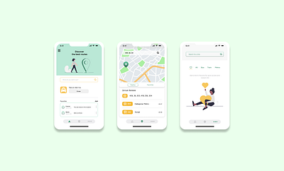 Transportation App UI Design app design illustration typography ui ux