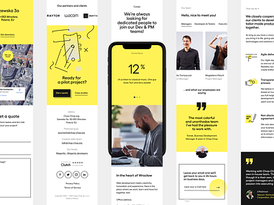 Mobiles agency flat illustration iphone map minimalistic mobile mockup people simple ui web white yellow