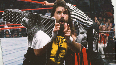 Mick Foley scrapbook effect graphic design web deisgn wrestling