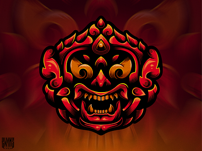 Mascot Demon Mask - Team RGMT 99designs behance demon design evanscrea illustration logotoons mascot character mask vector
