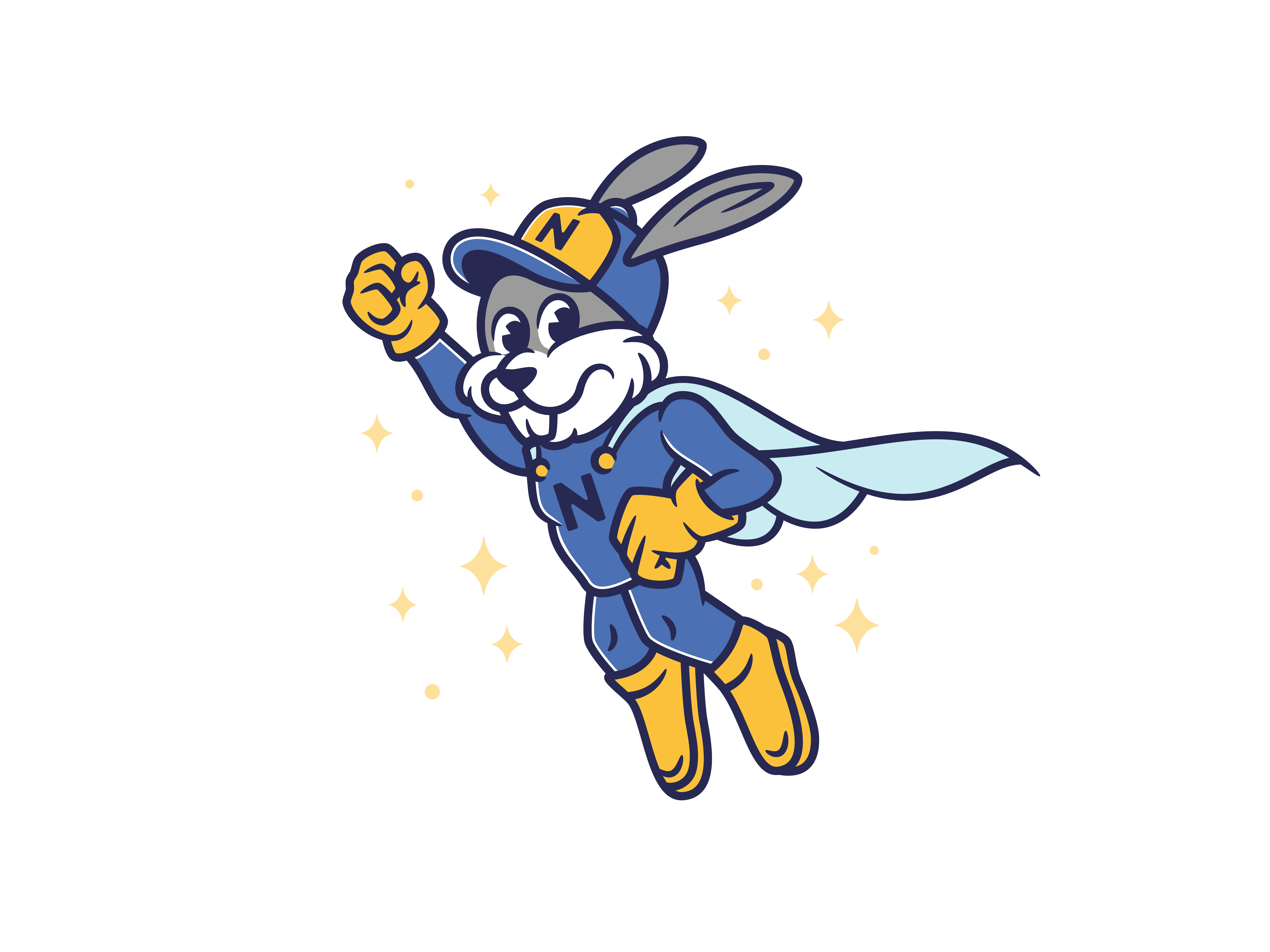Bunny Hero apparel badge brand branding bunny design hero illustration logo logo design rabbit vector