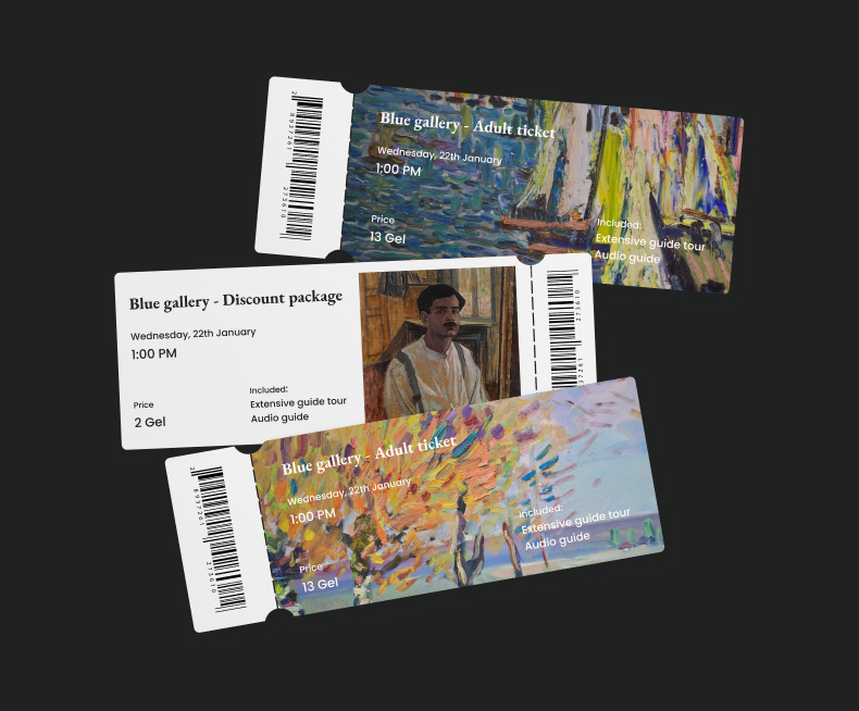Blue Gallery - Ticket design app design art art gallery art museum branding gallery museum ticket design ui user experience user interface ux ux research uxui website website design website ux ui design