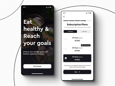 Subscription for Food App app app design clean design figma food graphic design ios mobile modern onboarding plan plans pricing subscription ui uidaily uidesign uiux ux