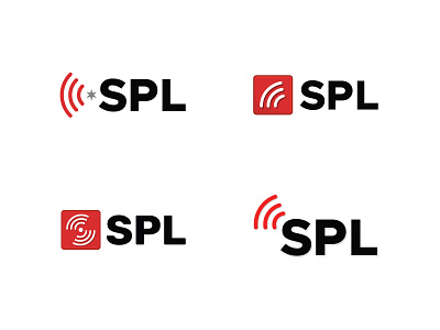 SPL Chicago - logo exploration, early ideas black bold chicago classic clean container depth enclosure red rings sans serif shadow simple sophisticated spl star waves web website