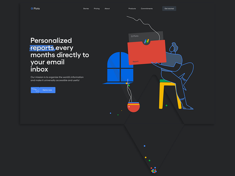 Landing 🍔 G Plots . Visualize your data web design