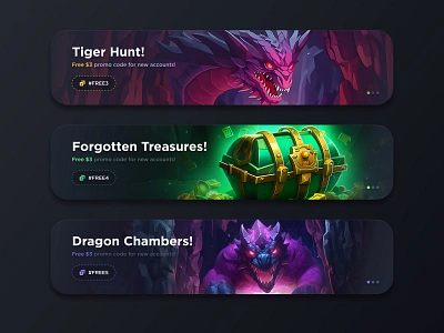 Banners: Casino illustrations 2d art app banners box branding case casino casino design chest crypto casino design dragon gambling illustration illustrations nft pass ui ux web design