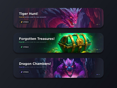 Banners: Casino illustrations 2d art app banners box branding case casino casino design chest crypto casino design dragon gambling illustration illustrations nft pass ui ux web design