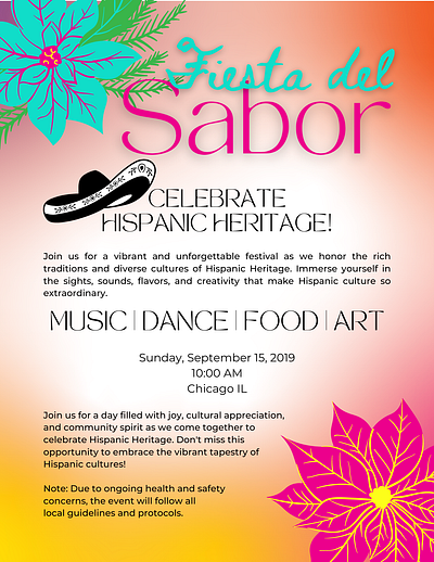 Festival Poster bold festival flyer hispanic heritage typography vibrant colors