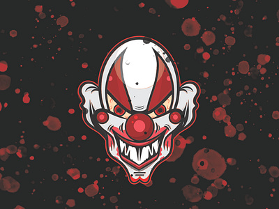 Scary Clown Logo brand identity branding branding design clown clown logo graphic designer illustration logo design logo designer pennywise
