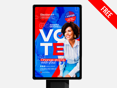 Free Election PSD Poster Template election election poster free free download free election poster free poster free psd freebie poster poster design poster psd primaries psd vote