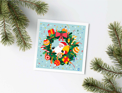 Christmas Card Design branding christmas design flat graphic design illustration illustrator logo minimal santa ui vector
