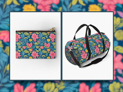 Colorful Tropical Pattern with Realistic Flowers ai apparel designs bold colors colorful design fabric art floral pattern illustration pattern making product design realistic flowers pattern seamless pattern tropical flowers