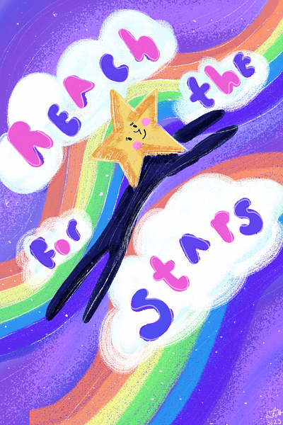 Reach for the stars! illustration painting