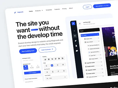 Magic Web - Web Builder Hero Section blogging platform cms customization drag and drop elementor hero section landing page mobile responsive websites no coding required page builder responsive design saas seo optimization shopify startup website builder web builder web development webflow website builder website creation