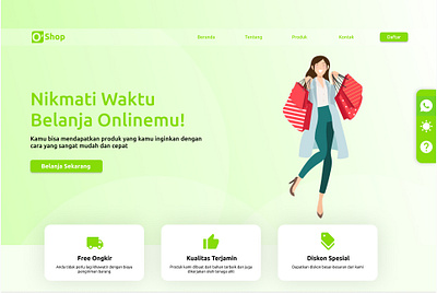 O'Shop – Clean & Responsive E-Commerce Homepage with Dark Mode darkmode e commerce figma graphic design green light light theme marketplace prototype store ui ux web web design website