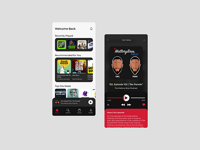 Podcast App Concept app concept design mobile podcast podcast app ui ux
