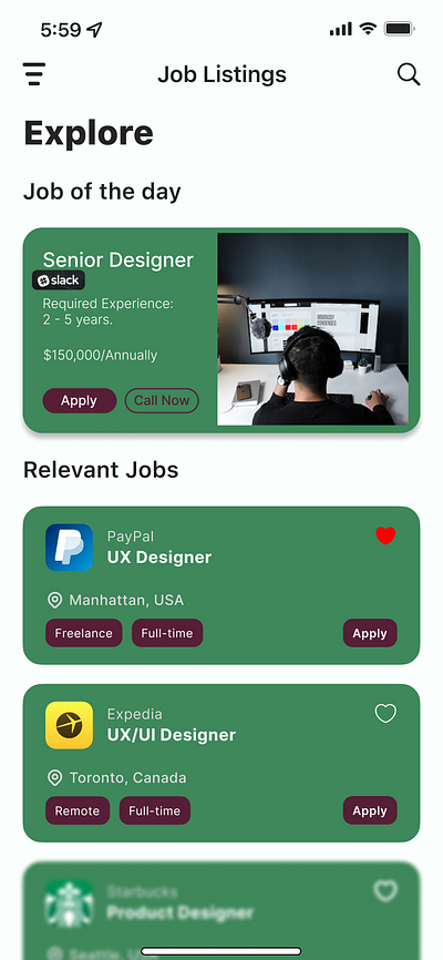 Daily UI Challenge - Day 50: Job Listing 100days 100daysofdesign apply careers dailydesign day50 design designer designthinking employment figma graphic design illustration job joblisting listing occupation position ui ux