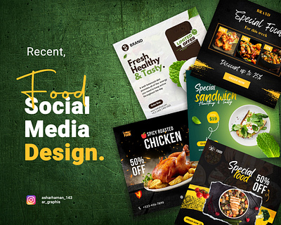 Food Social Media Poster Design ads facebook post food banner food social media poster instagram post social media post social media poster design web design