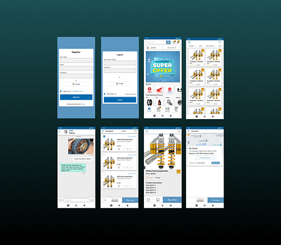 motorcycle spare parts store application android app app design mobile app store store app ui ux web design
