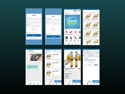 motorcycle spare parts store application android app app design mobile app store store app ui ux web design