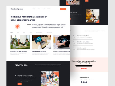 Creative Sponge - Digital Agency website agency agency landing page agency website clean clean design design digital agency digital service digital solution landing page modern ui ui design ux web web design website website design