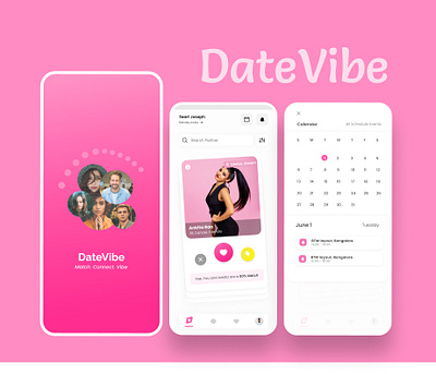 DateVibe branding date app figma graphic design ui ux design