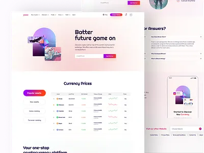 Cryptocurrency Exchange Crypto Web Landing Page blockchain branding clean creative crypto trading crypto trading website crypto wallet crypto web crypto website cryptocurrency design exchange finance financial website landing page landing page design minimal ui ui visual design website design