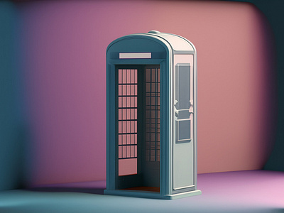 PhoneBooth 3D Illustration 3d branding design graphic design illustration illustrator logo vector web