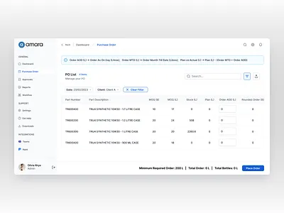 Dashboard - Data Table UI alert app concept button design filter menu minimal product design saas table ui ux web