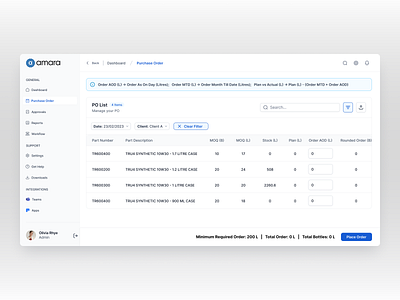 Dashboard - Data Table UI alert app concept button design filter menu minimal product design saas table ui ux web