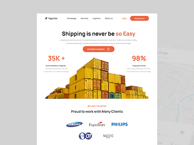 Nganterin container design ui ux web design