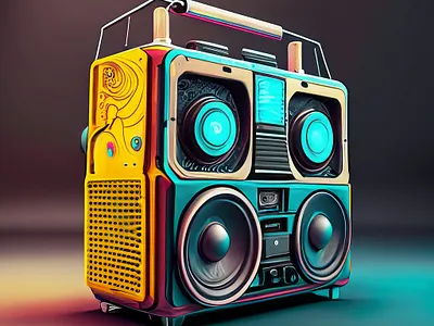 Retro Futuristic Boom Box branding design graphic design illustration illustrator logo vector