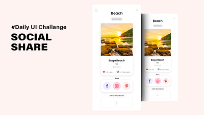 Daily UI 010/100 - Social Share app design graphic design ui ux