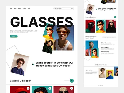 E- Commerc WebSite branding creative design fashion landing page man fashion online market online shop online store shopping store style sunglass ui ux visual design web website