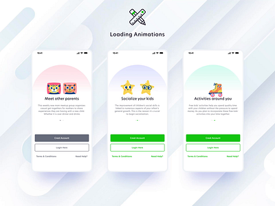 Onboarding Animations animation app design children clean event kids loading animation loading screen minimal modern motion motion graphics onboarding parent parenting ui ui animation user interface ux