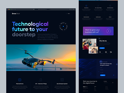 Drone Tech futuristic website landing page design ui ux web web design website