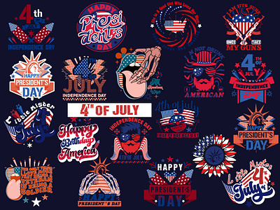 4th of july T-shirt designs bundle patriot shirt design t shirt design