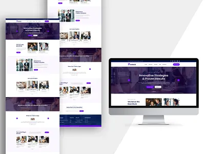 Responsive landing page and logo design - Finetech Solutions advisor agency brand branding consulting creative design firm graphic design homepage illustration landingpage logo minimal responsive ui ui ux vector web website design