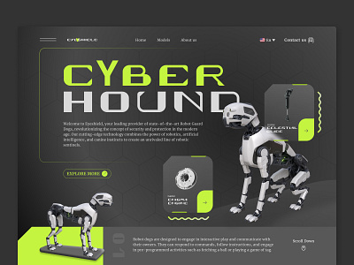 Robot Dog Landing Page UI ai app branding design dog graphic design illustration image app landing logo page robot ui ux vector